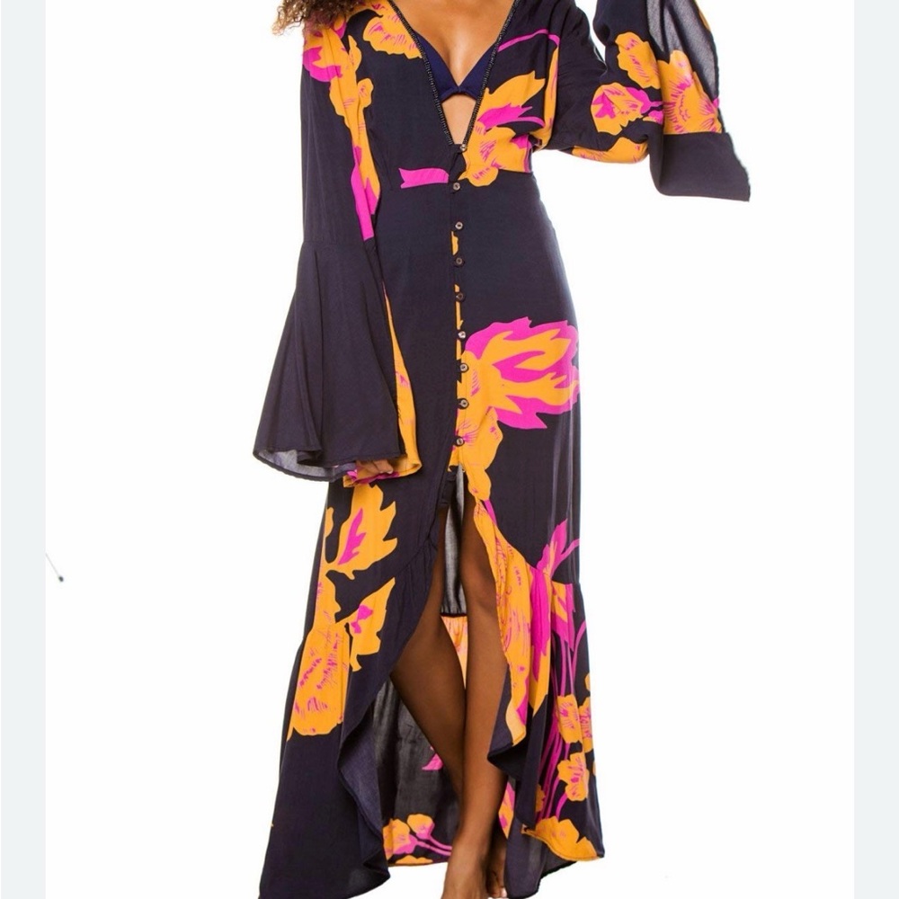 Elegant Maaji Black Floral Maxi Dress
